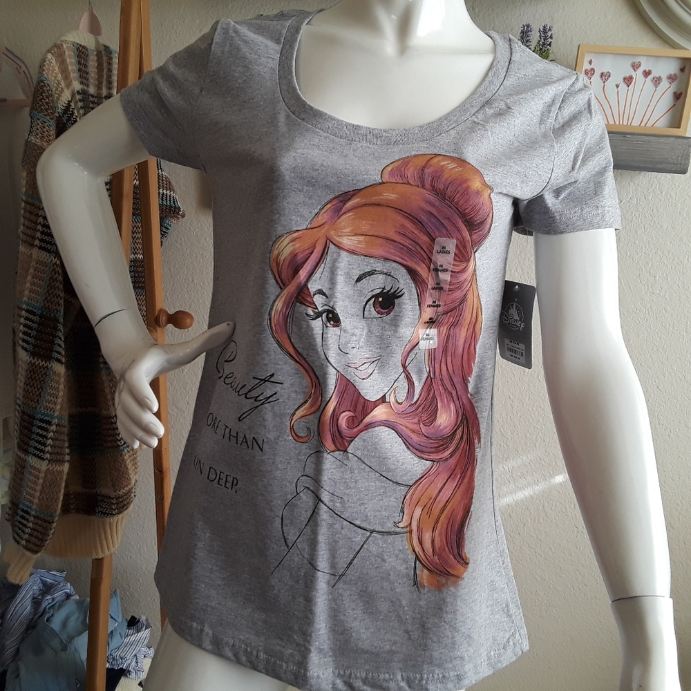 Disney shirt princess printed gray color Medium